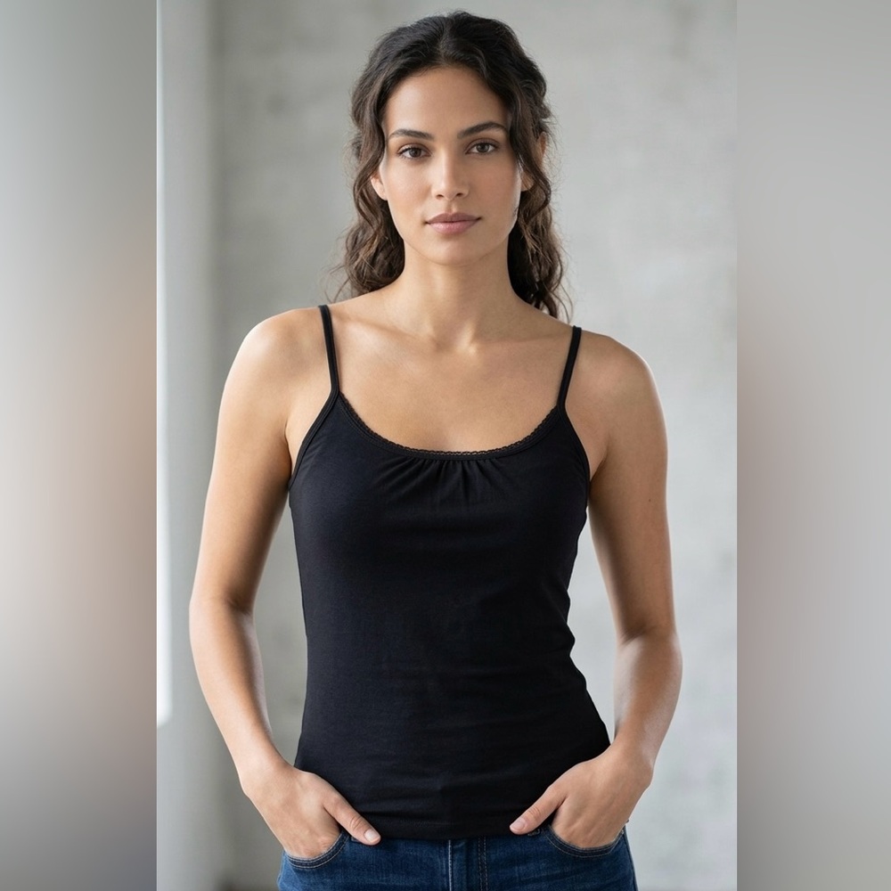 Massini Black Spaghetti Strap Tank Top